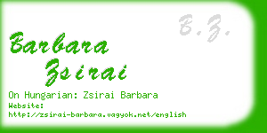 barbara zsirai business card